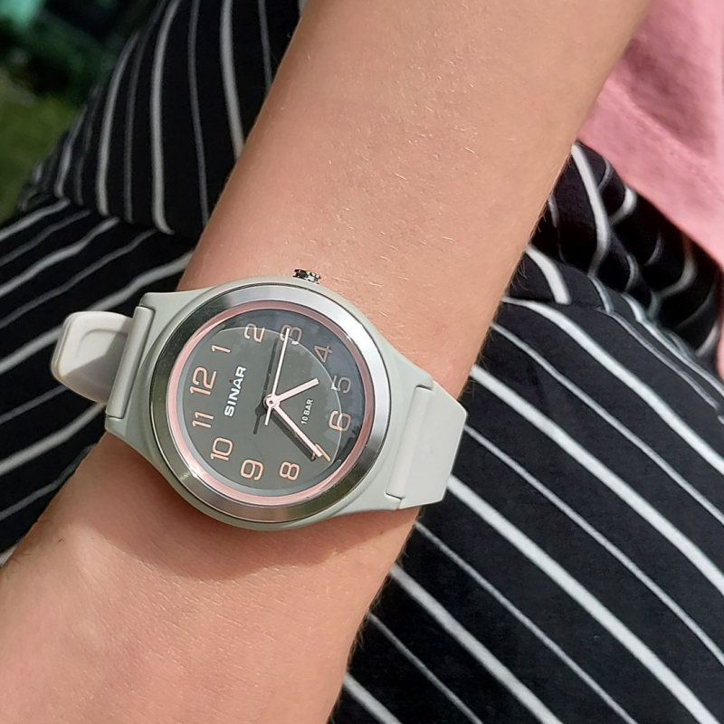 Sinar Watch - Analogue - Light Grey / Pink - 36mm - Adjustable Strap 13-18,5cm