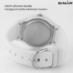 Sinar Watch - Analogue - White/ Gold - 36mm - 10 Bar - Adjustable Strap - 13-18,5cm - XB-48-0