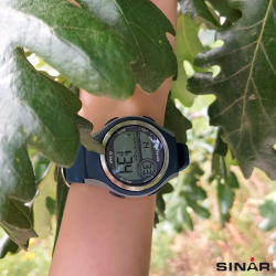 Sinar Horloge - Digitaal - Blauw/ Grijs - 10 Bar Waterdicht - Ø 36 mm - Verstelbaar Bandje (13-18,5 cm) - XE-64-2