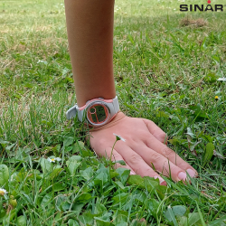 Sinar Watch - Digital - Light Grey/Pink - 10 Bar Waterproof - Ø 36 mm - Adjustable Strap 13-18.5 cm