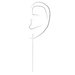 Osira Oorhanger - Zilverkleurig - Staafje - Geplatineerd - 60 mm - L60160R