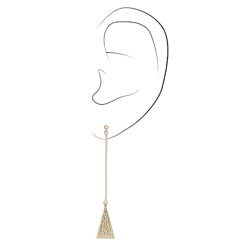 Osira Oorhangers - Hanging Triangle - 22kt Verguld - 70 mm