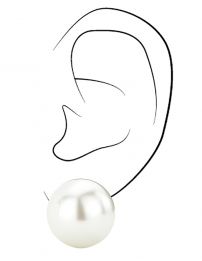 Traveller Clip Oorbellen - Parels - 20 mm - Wit - Geplatineerd - Zilverkleurig - 801120