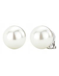 Traveller Ohrcips - Perle - 20 mm - Weiß - Platiniert - Silberfarbe - 801120