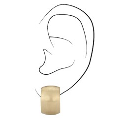 Traveller Clip-on Earrings - Gold coloured - Matted - Half Hoops - Gold plated - 18x11 mm - 155849