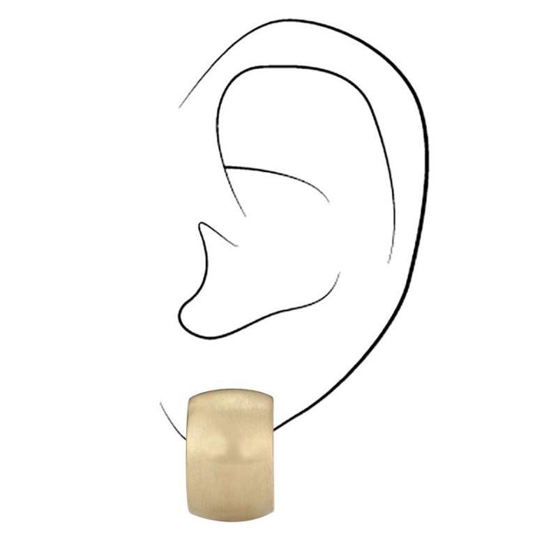 Traveller Clip Oorbellen - Goudkleurig - Mat - Halve Oorringen - Verguld - 18x11 mm