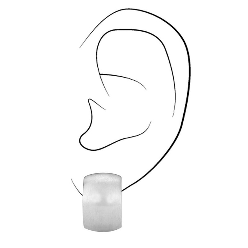 Traveller Ohrclips - Silberfarbe - Mattiert - Halbe Ringe - Platiniert - 18x11 mm - 155850