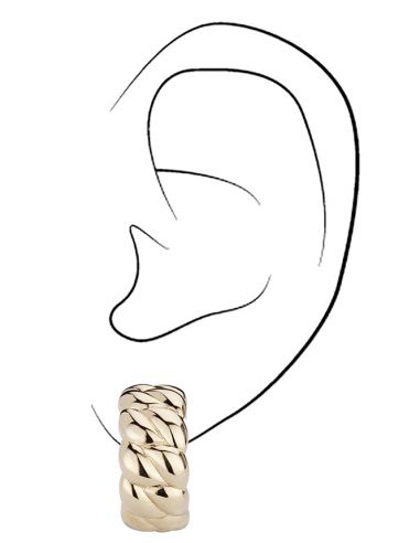 Traveller Ohrcips - Goldfarbe - Halb Creolen - Flechtstruktur - Vergoldet - 20x10 mm