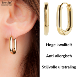 Traveller Oorringen - Edelstaal - Goudkleurig - 14 mm - 181131