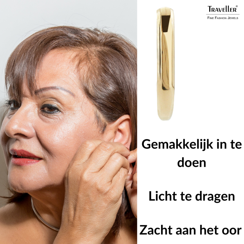 Traveller Oorringen - Edelstaal - Goudkleurig - 14 mm - 181131