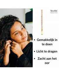 Traveller Oorringen - Goudkleurig - Edelstaal - Preciosa Kristallen - Verguld - 40 mm - 182043