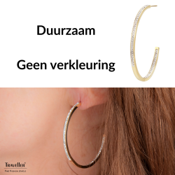 Traveller Oorringen - Goudkleurig - Edelstaal - Preciosa Kristallen - Verguld - 40 mm