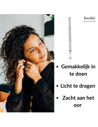 Traveller Oorringen - Zilverkleurig - Edelstaal - Preciosa Kristallen - 40 mm