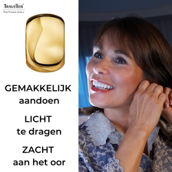 Traveller Clip Oorbellen - Goudkleurig - Halfrond - Verguld - 25x18 mm