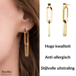Traveller Oorhangers - Goudkleurig - Edelstaal - Verguld - Schakels - 38x7mm
