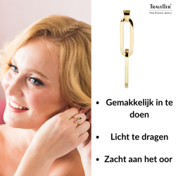 Traveller Oorhangers - Goudkleurig - Edelstaal - Verguld - Schakels - 38x7mm