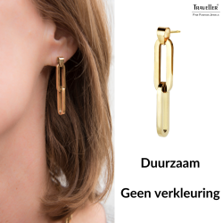 Traveller Oorhangers - Goudkleurig - Edelstaal - Verguld - Schakels - 38x7mm