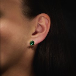 Traveller Clip Oorbellen - Verguld - Kristal - Emerald Groen - 10 mm - 157512