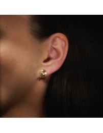 Traveller Clip Oorbellen - Verguld - Kristal - Bruin / Golden Shadow - 10 mm - 157513