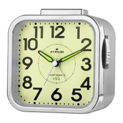 ATRIUM Alarm Clock - Seniors - Analogue - Silver - Clear - Easy to use
