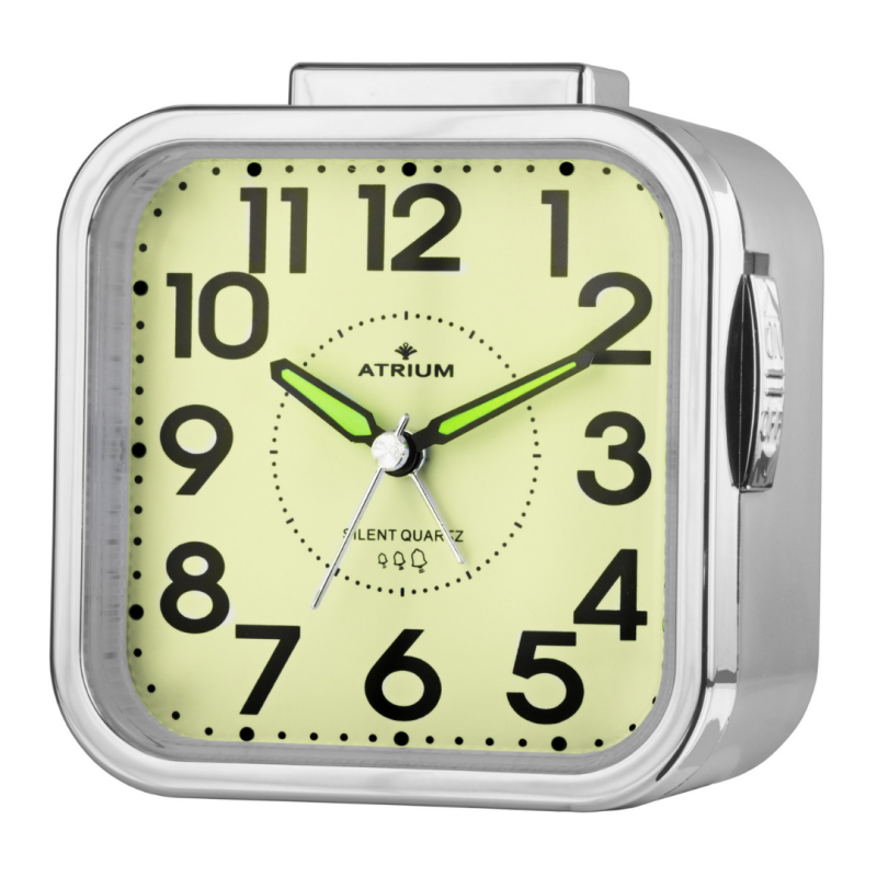 ATRIUM Alarm Clock - Seniors - Analogue - Silver - Clear - Easy to use - A530-18