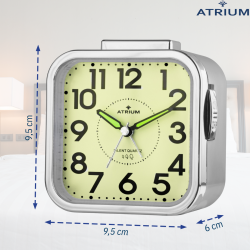 ATRIUM Wekker - Senioren - Analoog - Zilver - Duidelijk - Eenvoudig in gebruik - A530-18