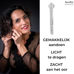 Traveller Clip Oorbellen - Oorringen - Zilverkleurig - Preciosa Kristallen - 33 mm