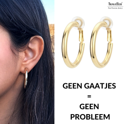 Traveller Clip Oorbellen - Oorringen - Goudkleurig - 33 mm - 22ct Verguld - 155833