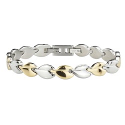 Traveller Armband - Edelstahl - Goldfarbe & Silberfarbe - Bicolor - 19 cm - Herzen