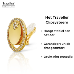 Traveller Clip Oorbellen - Goudkleurig - Preciosa Kristallen - Verguld - Cirkels - 20 mm