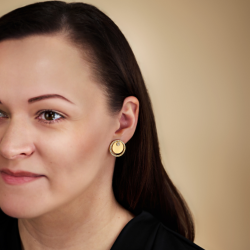 Traveller Ohrclips - Goldfarbe - Kristalle - Vergoldet - Kreise - 20 mm - 157677