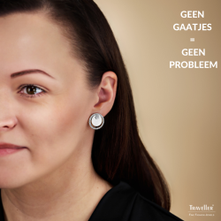 Traveller Clip Oorbellen - Zilverkleurig - Kristallen - Geplatineerd - Circles - 20 mm - 157678