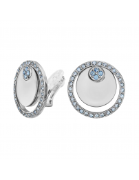 Traveller Clip-on Earrings - Platinum Plated - Crystals - Blue/ Light...