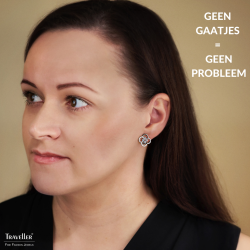 Traveller Clip Oorbellen - Zilverkleurig - Preciosa Kristallen - Geplatineerd - Bloem - 13 mm - 157682