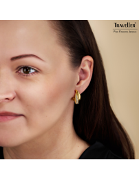 Traveller Ohrclips - Goldfarbe - Preciosa Kristalle - Vergoldet - 21x9 mm - 157683