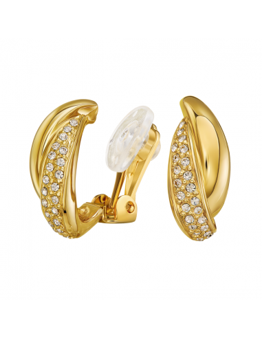 Traveller Ohrclips - Goldfarbe - Preciosa Kristalle - Vergoldet - 21x9 mm - 157683