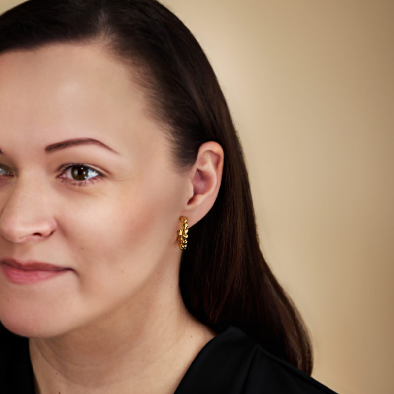 Traveller Clip Oorbellen - Oorringen - Goudkleurig - Ring 24 mm - Hartjes - Verguld - 157686