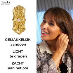 Traveller Clip Oorbellen - Goudkleurig - Kristallen - Verguld - 20x10 mm - 157702