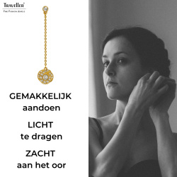Traveller Oorhangers - Goudkleurig - Kristallen - Verguld - 45x10 mm