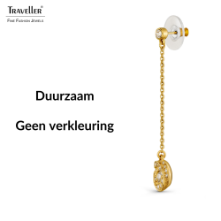 Traveller Oorhangers - Goudkleurig - Kristallen - Verguld - 45x10 mm - 157706