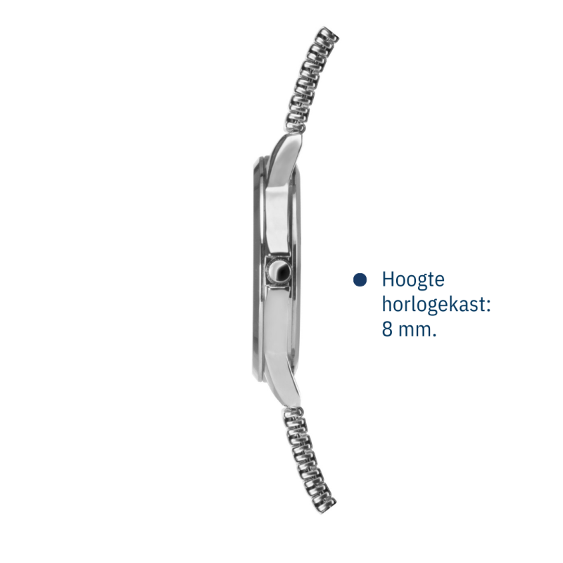 ATRIUM Horloge - Heren - Rekband - Edelstaal - Zilverkleurig - A12-50