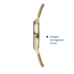 ATRIUM Watch - Men - Stainless Steel - Gold Coloured -  Flexible Stretch Strap (21cm) - 5 Bar - Date - Quartz - A12-60