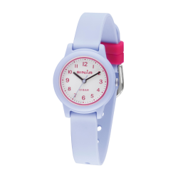 Sinar Watch- Girls - Lilac - Analogue - 10 Bar - 28 mm - Soft Adjustable Strap (12-17.5 cm) - XB-24-6