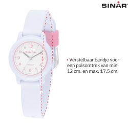 Sinar Watch- Girls - Lilac - Analogue - 10 Bar - 28 mm - Soft Adjustable Strap (12-17.5 cm) - XB-24-6