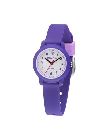 Sinar Uhr- Mädchen - Violett - Analog - 10 Bar - 28 mm - Weiches Verstellbares Band (12-17,5 cm) - XB-24-7