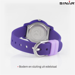 Sinar Watch- Girls - Purple - Analogue - 10 Bar - 28 mm - Soft Adjustable Strap (12-17.5 cm) - XB-24-7