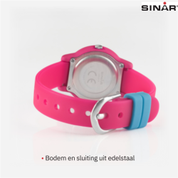 Sinar Watch- Girls - Pink - Analogue - 10 Bar - 28 mm - Soft Adjustable Strap (12-17.5 cm) - XB-24-8