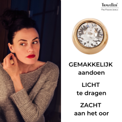 Traveller Oorbellen - Verguld - Kristallen - 9mm