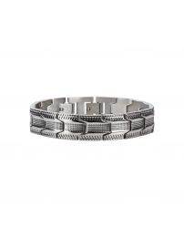 Traveller Bracelet - Men - Silver Coloured - Stainless Steel - 21 x 1,4 cm -...