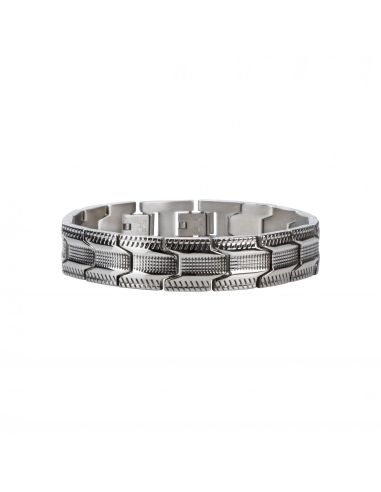 Traveller Bracelet - Men - Silver Coloured - Stainless Steel - 21 x 1,4 cm - 181057